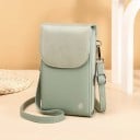 Borsa a tracolla da donna per cellulare Scomparto frontale con patta e scomparto posteriore con zip Tracolla regolabile e removibile 5