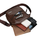 Borsa a tracolla da uomo 24×20×6 cm Borsa a tracolla in nylon impermeabile Borsa da viaggio casual in pelle sintetica con tasca con zip per uomini 2