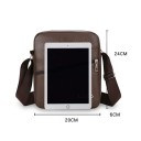 Borsa a tracolla da uomo 24×20×6 cm Borsa a tracolla in nylon impermeabile Borsa da viaggio casual in pelle sintetica con tasca con zip per uomini 3