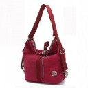 Borsa a tracolla e zaino da donna 2 in 1 29 x 32 x 18 cm Borsa a spalla con tasca con zip davanti Moschettoni in metallo Cotone 7