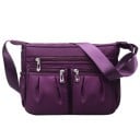 Borsa a tracolla in nylon per donna Con più tasche con zip davanti e dietro Tracolla regolabile 27 x 10 x 20 cm Per ogni giorno 4