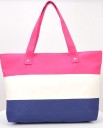 Borsa a tracolla in tela per donna con ampie strisce orizzontali Borsa spaziosa con due manici Tasca interna con zip 38 x 8 x 30 cm 8