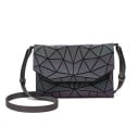 Borsa a tracolla olografica da donna con patta Forma a busta Motivo geometrico Tasca interna con zip Materiale in pelle PU e poliestere 3