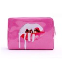 Borsa cosmetica con stampa di labbra J1347 4