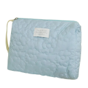 Borsa cosmetica grande ricamata 24 x 18 x 7 cm Borsa da viaggio per trucco impermeabile Borsa da donna portatile in poliestere con zip 5