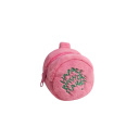 Borsa cosmetica in peluche 8,5 x 8,5 cm Portafoglio ricamato portatile per monete Pochette per rossetto e tessera Poliestere Busta da viaggio 1