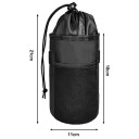Borsa da bicicletta per bottiglia 21 x 11 cm Supporto termoisolante per manubrio Superficie in pelle Borsa impermeabile per acqua da bicicletta con fissaggio 3
