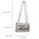 Borsa da donna 19 x 6,5 x 43,5 cm con tracolla in metallo a catena in ecopelle Elegante borsa a spalla allungata 4
