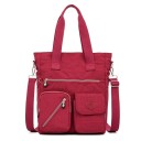 Borsa da donna a mano e a spalla con tracolla staccabile Borsa in nylon con tasche con zip e scomparti interni 30 x 37 x 11 cm 10
