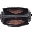 Borsa da donna a mano e a spalla Forma a secchiello Due manici corte Tracolla con moschettoni Cerniere laterali Cuciture Pelle 7