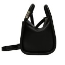 Borsa da donna a mano e a spalla Forma morbida e arrotondata Manici arrotondati Tracolla sottile Fibbia in metallo Pelle sintetica 20 x 1