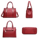 Borsa da donna a mano e a spalla in pelle sintetica con superficie granulosa Tasca con zip all'interno e sul retro Tracolla removibile 29 7