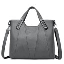 Borsa da donna a mano in PU pelle 30 x 25 x 12 cm Due maniglie con accessori metallici Tracolla removibile Decorazione a cucitura 2
