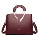 Borsa da donna a mano in PU pelle Borsa elegante con orecchio a mezzaluna e decorazioni metalliche dorate Cinghia a spalla 27 x 21 x 13 5