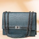 Borsa da donna con motivo in pelle di serpente M1567 6