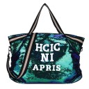 Borsa da donna con paillettes 45 x 35 x 10 cm Grande borsa con scritta Maniglie a righe Cinghia lunga a tracolla con moschettoni 4