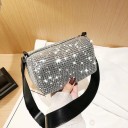Borsa da donna con pietre brillanti 16 x 11 x 10 cm Forma compatta con zip Ampia cinghia per indossarla a spalla o a tracolla 2