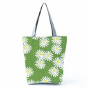 Borsa da donna con stampa floreale Forma alta con fondo allargato 27 x 37 x 8 cm Manici lunghi grigi Poliestere Motivi di rose e papaveri 5