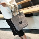 Borsa da donna in corduroy a spalla e a mano 32 x 34 x 6,5 cm Due maniglie corte Tracolla lunga con fibbia Tasca applicata sul davanti 7