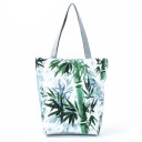 Borsa da donna in cotone con stampa floreale Shopper spaziosa con due manici grigi e fondo piatto 27 x 38 x 11 cm Cotone e poliestere 7