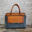 Borsa da donna in ecopelle Borsa elegante con due manici e tracolla Tasca frontale con fibbia in metallo 38 x 28 x 12 cm 4