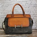 Borsa da donna in ecopelle Borsa elegante con due manici e tracolla Tasca frontale con fibbia in metallo 38 x 28 x 12 cm 2