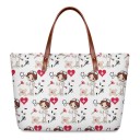 Borsa da donna in neoprene e cotone con stampa di infermiere e motivi sanitari Due manici marroni Dimensioni 39 x 29 x 11,5 cm 5