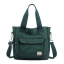 Borsa da donna in tela da portare a mano o a spalla Borsa in tela e poliestere Tasca frontale con patta Tracolla regolabile 31 x 28 x 11 5