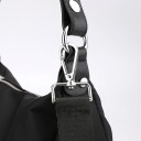 Borsa da donna più piccola con manico superiore e cinghia larga rimovibile per la spalla Borsa in nylon con tasche laterali con zip 26 x 13 8