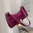 Borsa da donna sotto l'ascella 24,5 x 15 x 7 cm Motivo goffrato lucido a serpente Manico corto a spalla Chiusura con zip Forma allungata 8