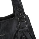 Borsa da donna spaziosa a spalla Due manici con rivetti metallici Diversi scomparti con zip Tasche frontali con zip Pelle artificiale 36 9