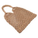 Borsa da spiaggia in rete per donne in cotone Motivo annodato in cordini di cotone Manici in cordini intrecciati Borsa aperta a mano 33 6