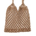Borsa da spiaggia in rete per donne in cotone Motivo annodato in cordini di cotone Manici in cordini intrecciati Borsa aperta a mano 33 7