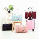 Borsa da viaggio pieghevole in poliestere con tasca frontale Da applicare sul manico della valigia Aperta 48 x 16 x 32 cm Piegata 21 x 18 cm 6
