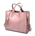 Borsa elegante da donna a mano e a spalla Grande capacità Scomparto principale con zip Tracolla rimovibile Similpelle PU 32 x 12 x 26 cm 6
