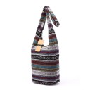 Borsa etnica da donna a spalla a forma di sacco Cotone e poliestere Vivaci motivi etnici Dimensioni 36 x 34 cm Per ogni giorno e per le gite 4