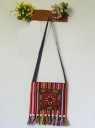 Borsa etnica da donna a tracolla in tessuto a strisce tessute Frange colorate Lunga tracolla Tela e poliestere Dimensioni 25 x 28 cm Stile Boho 5