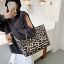 Borsa grande da donna a spalla con motivo animale Borsa shopper spaziosa per ogni giorno Maniglie lunghe PU pelle 46 x 30 x 12 cm 4