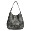 Borsa grande da donna a spalla in stile hobo Due manici lunghi Forma morbida e arrotondata Pelle sintetica Aspetto vintage 28 x 30 x 12 3
