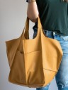 Borsa grande da donna a tracolla con ampie maniglie Tasca frontale spaziosa Tasca interna con zip Forma morbida Pelle sintetica 28 x 40 3