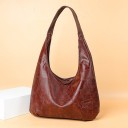 Borsa hobo grande da donna a spalla 45 x 36 x 14 cm In ecopelle PU con motivo patchwork Forma morbida Lungo manico Chiusura con zip 2