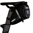 Borsa impermeabile per bicicletta 18,3 × 12,9 × 9,2 cm Borsa da sella riflettente con texture in carbonio Resistente alla compressione Cinghie 2