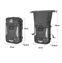 Borsa impermeabile per motocicli Rhinowalk 6L 21 × 10,5 × 32–48 cm borsa a rotolo nera per moto bagaglio da viaggio 2
