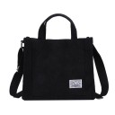 Borsa in corduroy da donna a mano e a spalla 26 x 23 x 10 cm Manici corti e tracolla regolabile Tasca frontale Superficie a coste 1