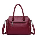 Borsa in pelle da donna a mano con manici intrecciati Tracolla removibile Tasche laterali con zip Pelle e poliestere 30 x 23 x 11 cm 6