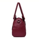 Borsa in pelle da donna a mano con manici intrecciati Tracolla removibile Tasche laterali con zip Pelle e poliestere 30 x 23 x 11 cm 7