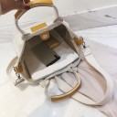 Borsa in tela da donna a mano e a spalla con maniglie corte e tracolla larga rimovibile Applicazione rettangolare colorata 26 x 13 x 17 6