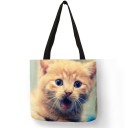 Borsa in tela da donna con gatto M1665 2