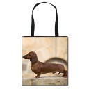 Borsa in tela da donna con stampa di cane 11