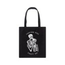Borsa in tela da donna con stampa di un teschio 35 x 40 cm Borsa per la spesa con due manici lunghi Illustrazione a contrasto con la scritta 7